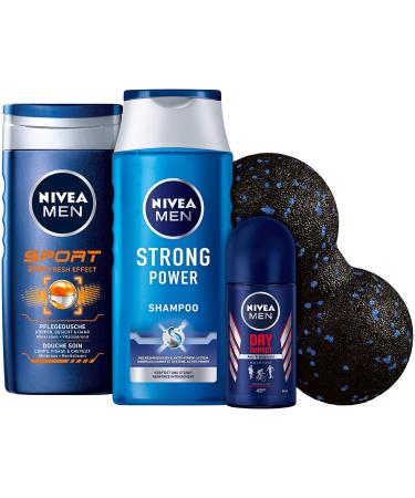 Nivea Men Sport Gift Set | Ultimate Grooming Kit with Shower Gel Shampoo Antiperspirant & Fascia Ball - Perfect Gift for Men - Buy Online on GoSupps.com