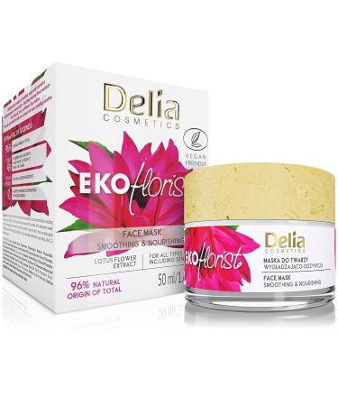 Delia Cosmetics Delia Cosmetics - EKOflorist - Smoothing and Nourishing Face Mask Natural Vegan Cosmetic - For All Skin Types - Firms Hydrates Nourishes Regenerates - 50ml