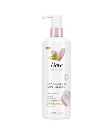 Dove Body Love Body Cleanser Hyper-Reactive Skin Balance for Ultra-Sensitive Reaction-Prone Skin Fragrance Free Body Wash with Only 12 Ingredients 17.5 oz