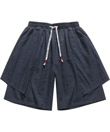 CEWIFO Men's Camouflage Suit Lightweight 3/4 Shorts Elastic Waist Waterproof Casual Beach Yoga Pants A2 Blue M - Buy Online on GoSupps.com