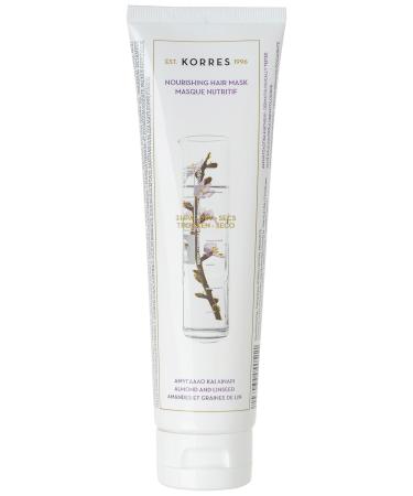 KORRES Almond & Linseed hair mask for dry + damaged hair with almond oil rich nourishing care vegan 125 ml - Buy Online on GoSupps.com
