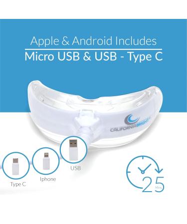 California Bright Smart Teeth Whitening Kit | LED Light Mouthpiece, 4 Gel Pens | Portable Case, Shade Guide | Smartphone & USB Compatible - Buy Online on GoSupps.com