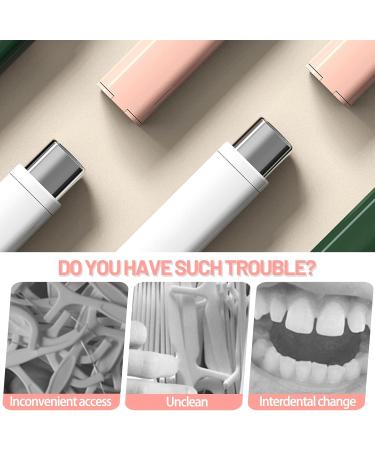 Automatic Dental Floss Dispenser with 100 Reusable Sticks - Travel-Friendly Pink Storage Box - Buy Online on GoSupps.com