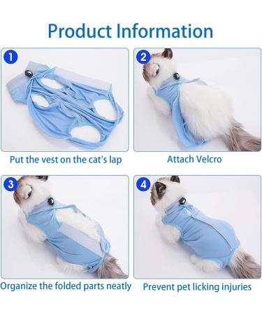 Cat Recovery Suit Cat Professional Surgery Recovery Suit E- Collar & Cone Alternative Cat Post Surgery Suit for Abdominal Wounds or Skin Diseases (Blue L Size) - Buy Online on GoSupps.com