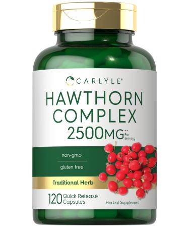 Carlyle Hawthorn Berry Complex | 2500mg | 120 Capsules | Extract Powder Pills | Non-GMO & Gluten Free Supplement - Buy Online on GoSupps.com