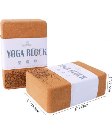 KRIXAM High Density Cork Yoga Blocks - Anti-Slip Surface - 9x6x3 - 2 Pack/1 Pack - Yoga Pilates Meditation Stretching Fitness - Buy Online on GoSupps.com