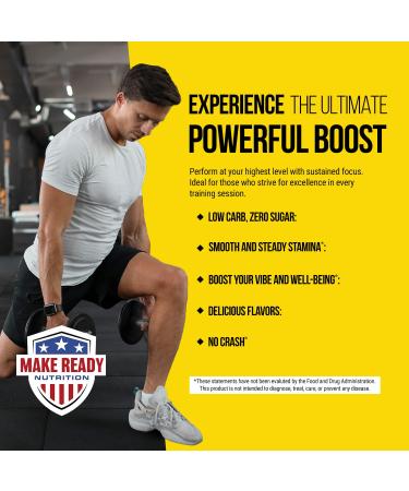 Make Ready Nutrition - 2Alpha Energy Blast - 150mg Caffeine Alpha-GPC L-Theanine Red Korean Ginseng Zero Sugar Low Carb - 12 fl oz (12 Pack) - Buy Online on GoSupps.com