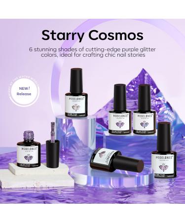 Modelones Purple Glitter Gel Nail Polish Set 6 Colors Shimmer Mermaid Gel Polish Cat Eye Sparkle Gel Nail Polish Soak Off Summer Gel Polish Set for Women DIY Nail Art Gift - Buy Online on GoSupps.com