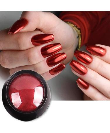 Mirror Nail Art Glitter Powder - Holographic Metallic Sequins in Red - Buy Online on GoSupps.com