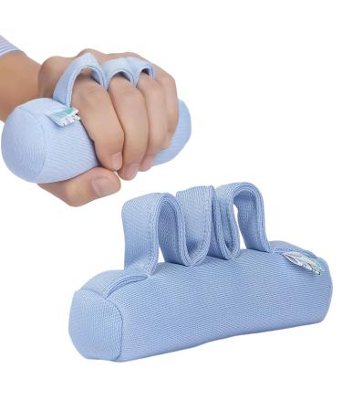 Palm Grip Finger Contracture Cushion with Finger Separator: Soft Finger Splitter Aid for Cramp Recovery & Ulcer Prevention in Elderly Stroke Hemiplegia Patients' Hand Rehabilitation (Blue)