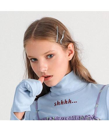 10 Pieces Clear Rhinestone Crystal Bobby Pins Scettar Silver Metal Hair Clips Hair Accessories for Women Crystal Hair Pin Decorations for Brides Girls 2 Styles (S-shaped and Single Row) - Buy Online on GoSupps.com