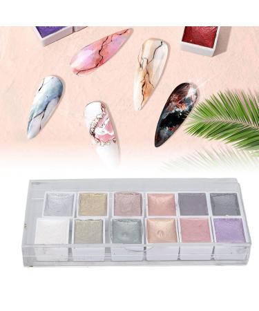 12 Colors Nail Art Watercolor Paint - Pearlescent Glitter Pigment for Stunning Nail Patterns - Buy Online on GoSupps.com