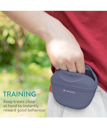 Navaris Silicone Dog Feed Bags - 2 Set with Clip & Magnet - Gray & Violet - Perfect for Treats & Dry Food - Durable Snack Bags - Buy Online on GoSupps.com