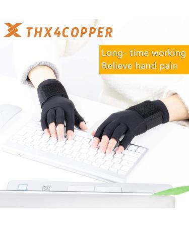 Thx4COPPER Compression Arthritis Gloves with Strap - Small-Medium Size for Carpal Tunnel Support & Typing Relief - Buy Online on GoSupps.com