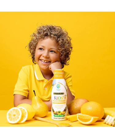 Kids Premium Liquid Multivitamin - Sugar Free, 100% DV of 14 Vitamins - Non-GMO, Great Tasting, 98% Absorption Rate - 16 oz - Buy Online on GoSupps.com