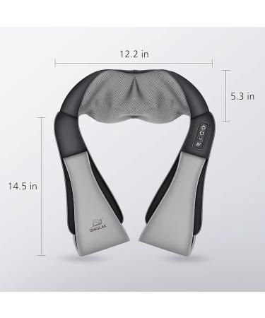 Snailax 4D Shiatsu Neck & Back Massage Device with Heat - Ideal for Home Office & Car - Perfect Gift for Men & Women - Gray - Buy Online on GoSupps.com