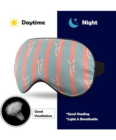 Cute Frog Blue and Pink Striped Sleep Mask Eye Cover - Adjustable Strap, Blocks Light for Night, Travel, Nap - Men, Women - Buy Online on GoSupps.com