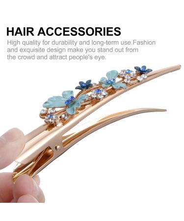 Shop Beaupretty Large Retro Duckbill Hair Clip Rhinestone Alligator Hairpins for Stylish Hair Blue Color - Buy Online on GoSupps.com
