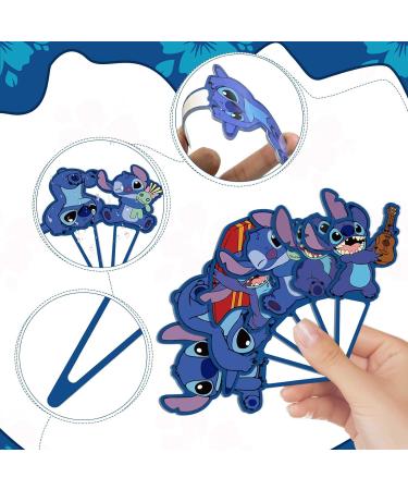 NIAYOU 24 Pcs Blue Cupcake Toppers- Blue Stitch Themed Cake Decorations Cartoon Happy Birthday Cupcake Toppers for Boys Girls Kids Birthday Party Supplies - Buy Online on GoSupps.com