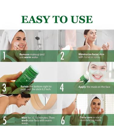 Green Tea Deep Cleanse Mask Stick - Blackhead Remover for Face - Oil Control & Skin Brightening - 2 Bottles - Buy Online on GoSupps.com