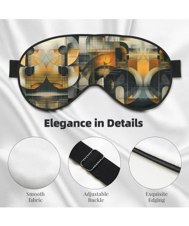 SSIMOO Abstract Geometric Sleep Mask - Adjustable Breathable & Fashionable Eye Mask for Comfort - Black | International Shipping Available - Buy Online on GoSupps.com