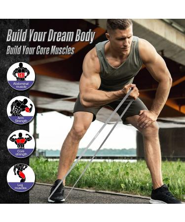 Set of 5 Heavy Duty Resistance Bands for Pull Up Assistance | Power Lifting & Stretching Workout Bands with Instruction Guide & Carrying Bag - Black - Buy Online on GoSupps.com
