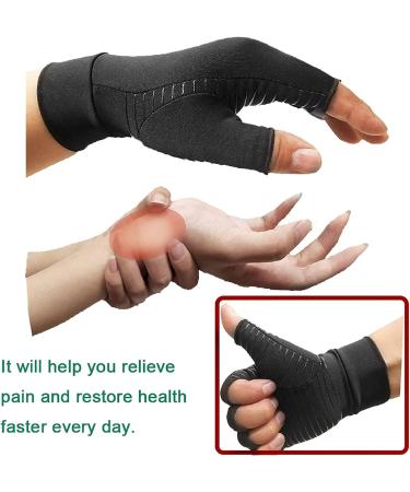 Lizusidtsy Arthritis Compression Gloves Copper Fiber Comfort Arthritis Glove for Rheumatoid Arthritis Carpal Tunnel Therapy Wrist - Buy Online on GoSupps.com