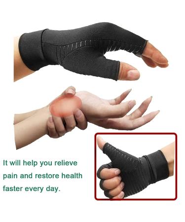 Dewedrt Arthritis Compression Gloves Copper Fiber Comfort Arthritis Glove for Rheumatoid Arthritis Carpal Tunnel Therapy Wrist - Buy Online on GoSupps.com