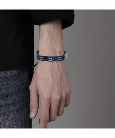Titanium Magnetic Lymph Detox Bracelet for Weight Loss - Carbon Blue Therapy Gift for Dad - Buy Online on GoSupps.com