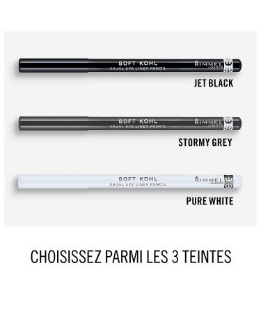  Rimmel London Soft Kohl Kajal Eyeliner Pencil, Blendable,  Intense Color, Long-Wearing, 061, Jet Black, 0.04oz : Eye Liners : Beauty &  Personal Care