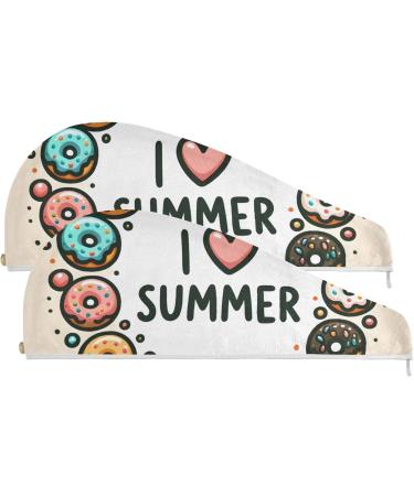 Cute Color Dots Hair Towel 2 Pack | Super Absorbent Quick Dry Turbans for Women & Girls - Perfect for Effortless Hair Drying - Buy Online on GoSupps.com