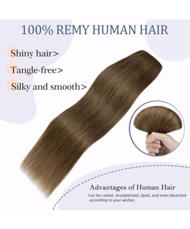 Buy Real Hair Clip-In Extensions 1PC 5 Clips - Thick 7A Human Hair Soft 20cm 60g - Light Brown #06 | International Shipping Available - Buy Online on GoSupps.com