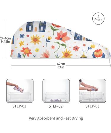 Super Absorbent Hair Towel 2 Pack - Quick Drying Turbans for Women & Girls | National Special Building - Buy Online on GoSupps.com