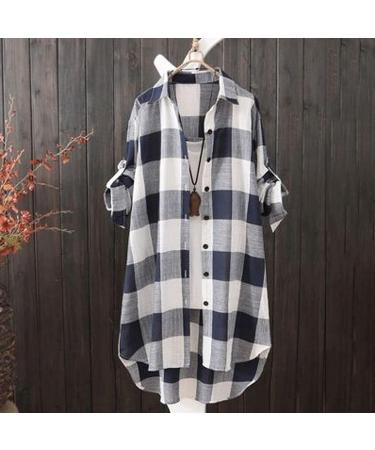 Linen Tops for Women Sale Clearance Summer Tee Shirt Elegant Short Sleeve V Neck Cotton and Linen Loose Fit Shirt Blouse Ladies Tshirt Casual Button Up Holiday T Shirt 2513-qppoj-e-blue XXL - Buy Online on GoSupps.com