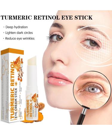 Turmeric Retinol Eye Stick Turmeric Eye Cream Stick for Dark Circles Puffy Eyes Reducing Fine Lines Anti-Aging Retinol Eye Brightener Hydrating & Refreshing Under Eye Cream - Buy Online on GoSupps.com