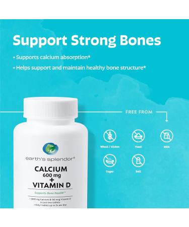 Earth's Splendor Energy + Bone Support Energy Bundle: Vitamin B12 & Calcium+Vitamin D Bundle. Gluten Free No Artificial Flavors or Colors Helps Energy Metabolism & Bone Health - Buy Online on GoSupps.com