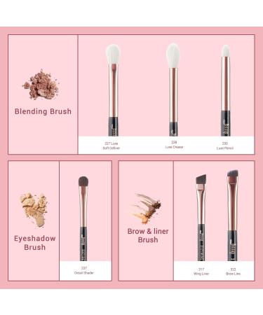 Jessup 6pc Makeup Eye Brush Set Black/Rose Gold | Perfect for Foundation Powder & Eyeshadow - Buy Online on GoSupps.com