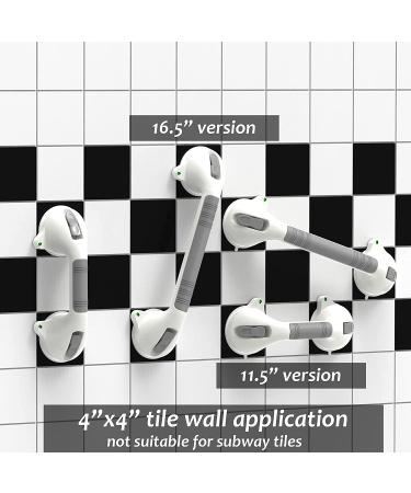 AmeriLuck 16.5 2 Pack Suction Balance Assist Bathroom Shower Handle Bath Grab Bar - White/Grey (Pack of 2) - Buy Online on GoSupps.com