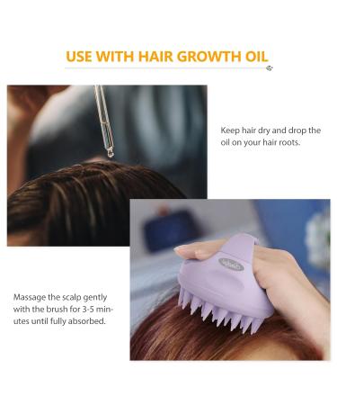 Sndyi Scalp Massage Brush - Silicone Shampoo Brush for Peeling & Head Massage | Wet & Dry Scalp Massager for Dandruff Reduction & Hair Growth - Taro Purple - Buy Online on GoSupps.com