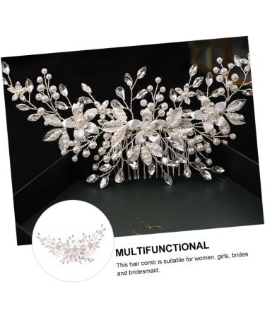 FRCOLOR Alloy Pearl Hair Comb Vintage Ornaments Flower Hair Comb Wedding Hair Teasing Comb Wedding Hair Comb Tiara Crystal Iron Wire Hair Accessories Bride White - Buy Online on GoSupps.com