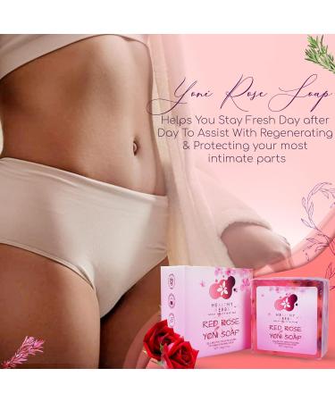 Yoni Soap Feminine Wash Bar - 100% Natural Organic Herbal Formula for pH Balance & Odor Elimination (3.5 oz) - Handmade Red Rose Scented Care Soap for Women - Buy Online on GoSupps.com