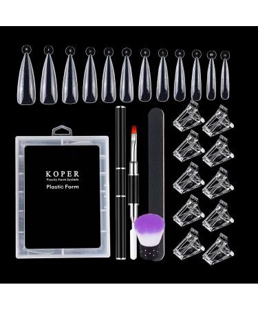 Kalolary Dual Nail Forms Set - 120pcs Dual Forms Nails with Acrylic Nail Tips Clip, Dust Remover Brush, Nail File, and Dual-Ended UV Gel Brush - Professional Manicure Kit - Buy Online on GoSupps.com