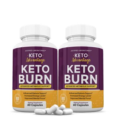 (2 Pack) Keto Advantage Keto Burn Pills Includes Apple Cider Vinegar goBHB Exogenous Ketones Advanced Ketogenic Supplement Ketosis Support for Men Women 120 Capsules
