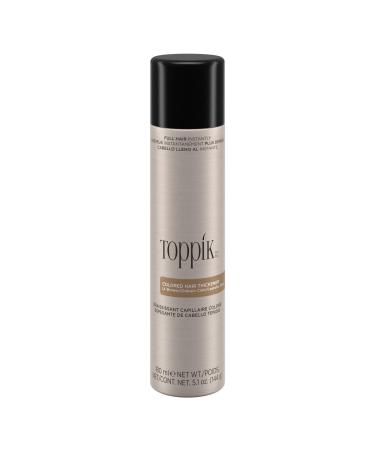 Toppik Colored Hair Thickener, Dark Brown Hair Spray for Thinning Hair, Colored Hair Spray for Root Touch Up and Hair Thickening, 5.1 OZ Spray Can Light Brown