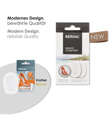 Bergal Magic Comfort Silikon-Pads - Thin Transparent Forefoot Gel Cushions for Women's Shoes | Self-Adhesive Non-Slip One-Size Comfort Pads - Buy Online on GoSupps.com