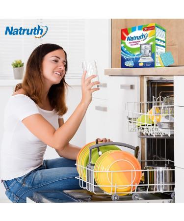 NATRUTH Dishwasher Cleaner & Deodorizer Tablets - 30 Pack | Deep Cleaning, Deodorizing & Protecting | Prevents Buildup for Optimal Performance | Heavy Duty & Septic Safe | Removes Limescale, Hard Water, Calcium, Odor & Smells - Buy Online on GoSupps.com