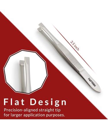Professional Eyebrow Tweezers Slant Tip Precision Hair Tweezers Men & Women Stainless Steel Best for Plucking Chin Facial Hair 3.2"/8.3 cm - Buy Online on GoSupps.com