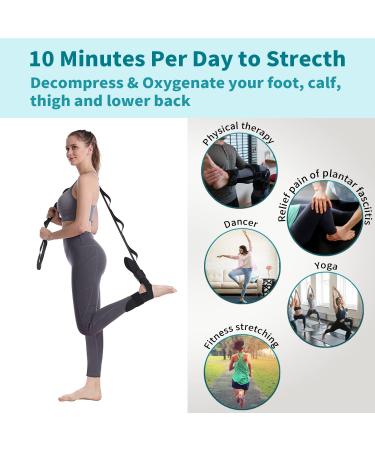 Dexmar Foot & Calf Stretcher - Plantar Fasciitis Physical Therapy Strap for Heel Spurs, Achilles Tendonitis & Hamstring - Leg & Yoga Strap for Fitness - Buy Online on GoSupps.com