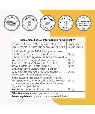 Supersmart - Lung Detox (Advanced Formula) - with Quercetin, Bromelain, Curcuminoids, EGCG | Non-GMO & Gluten Free - 60 Vegetarian Capsules - Buy Online on GoSupps.com
