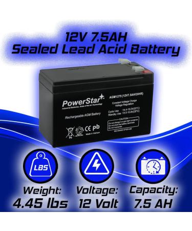Buy PowerStar WKA12-7.5F Sealed Battery Replacement - 12V 7.5AH 8AH 9AH F2/F1 | International Shipping Available - Buy Online on GoSupps.com